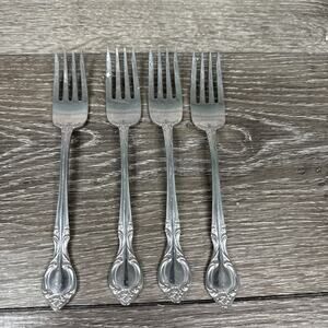 Towle Lauffer Germany Stainless Steel 18/8 Rose Antique Fork 6-7/8”~set Of 4